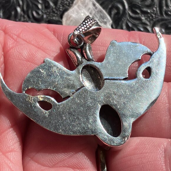 Halloween Flying Vampire Bat Labradorite and Blue Topaz Gemstone Crystal Jewelry - Picture 5 of 7